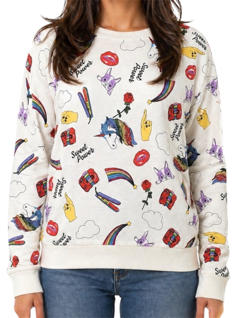 H&M Divided Girly Graphic Print Sweater Small